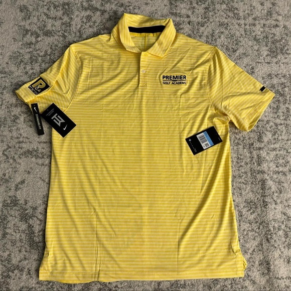 Nike Tiger Woods Yellow Golf Polo New With Tags Size Medium.🏷️ ⛳️ 👕 - Picture 1 of 6